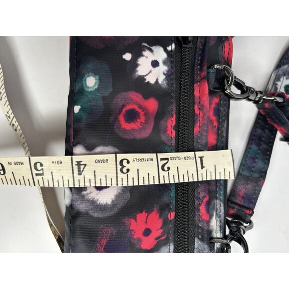 LUG Kickflip Convertible Wallet Midnight Watercolor Floral crossbody card holder - Picture 8 of 8